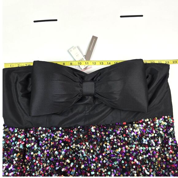 Anthropologie Atsu Sequin Bow Tie Strapless Mini Dress Size 24 24W - Picture 7 of 7